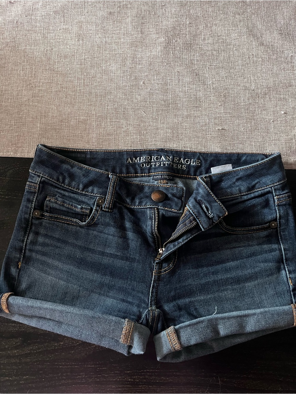 American Eagle Outfitters Low Rise Blue Denim Shorts